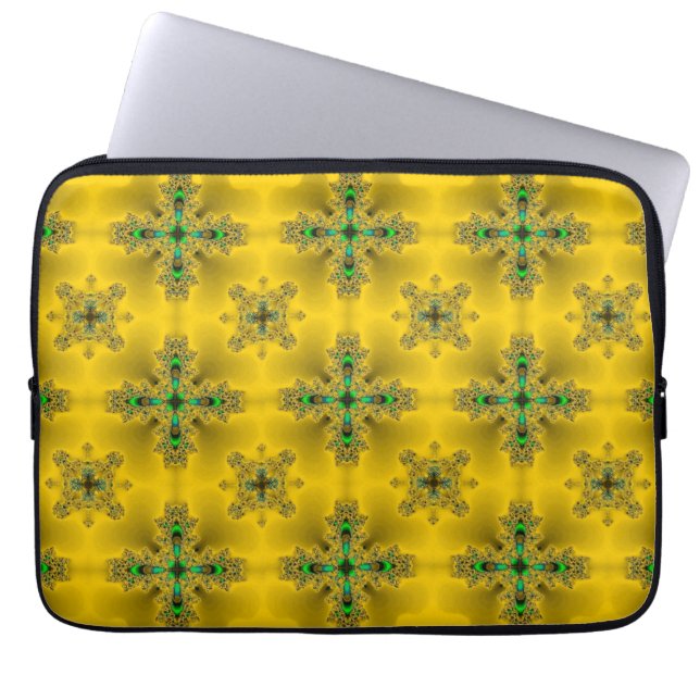 Capa Para Notebook Flores de Artdeco no Estilo Retroativo (Frente)