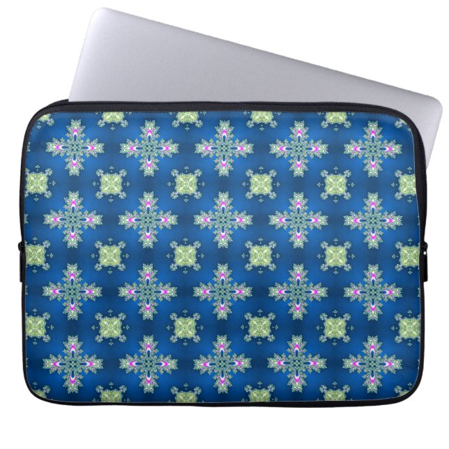 Capa Para Notebook Flores de Artdeco no Estilo Retroativo (Frente)