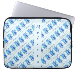 Capa Para Notebook Flores De Cor Azul Botânica Trendy Chic