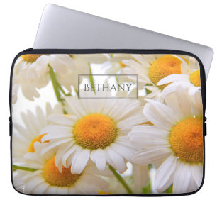 Capa Para Notebook Flores de Daisies Brilhantes Personalizadas