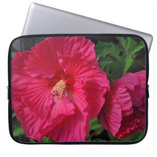 Capa Para Notebook Flores de hibisco rosa