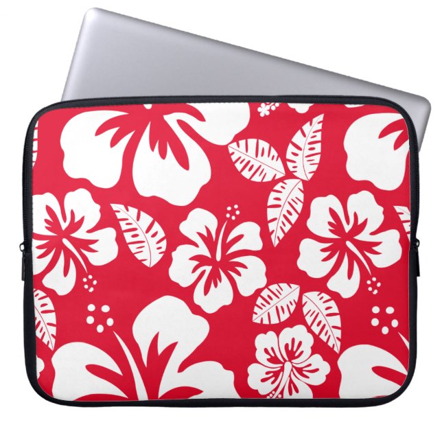 Capa Para Notebook Flores De Hibisco Tropical De Cádmio Vermelho (Frente)
