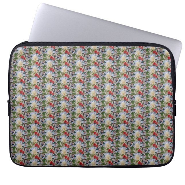 Capa Para Notebook Flores de inverno e Bolsa de laptop Holly (Frente)