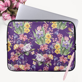 Capa Para Notebook Flores de Jardim Bonito do País em Púrpura