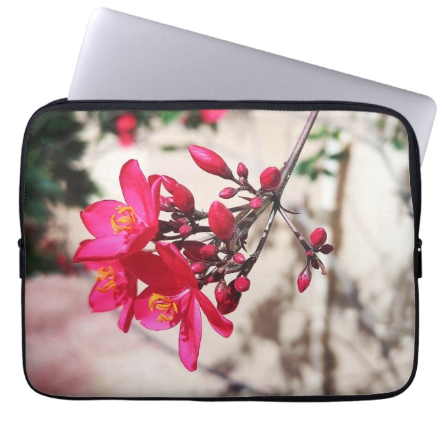 Capa Para Notebook Flores de Magenta (Frente)