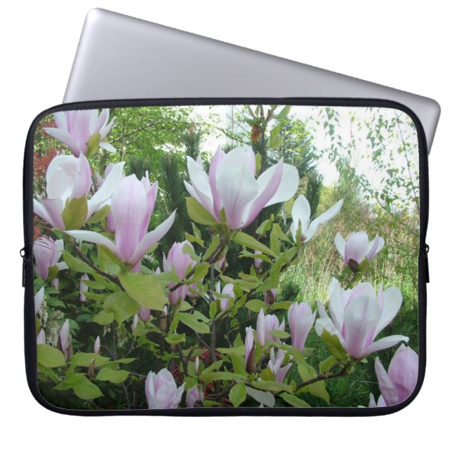 Capa Para Notebook Flores de magnólia púrpura primavera (Frente)