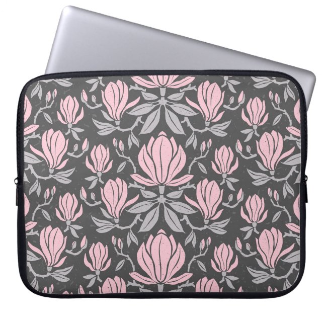 Capa Para Notebook Flores de magolia, padrão sem costura desenhado à  (Frente)