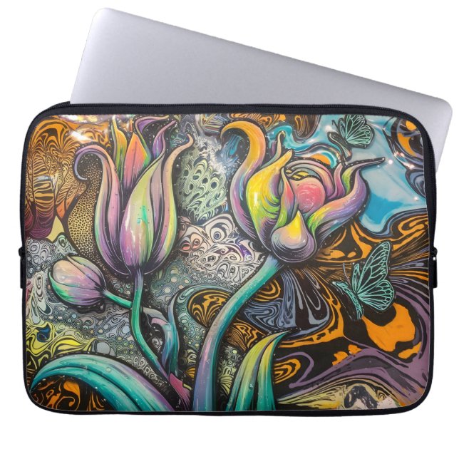 Capa Para Notebook Flores de Mandala (Frente)