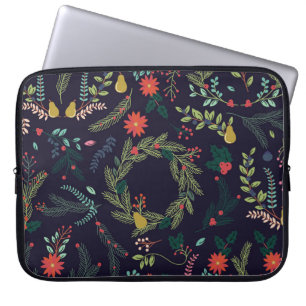 Capa Para Notebook Flores de Natal desenhadas à mão: coleção de vinha