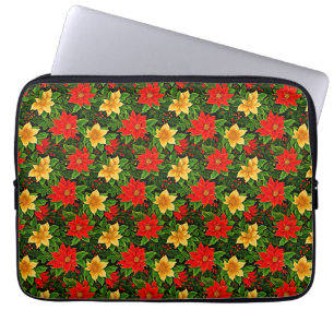 Capa Para Notebook Flores de Natal Padrão Sem Costura-69956
