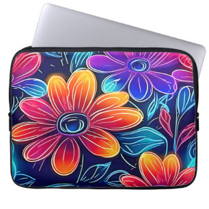 Capa Para Notebook Flores de Neon Florescem Radiantes