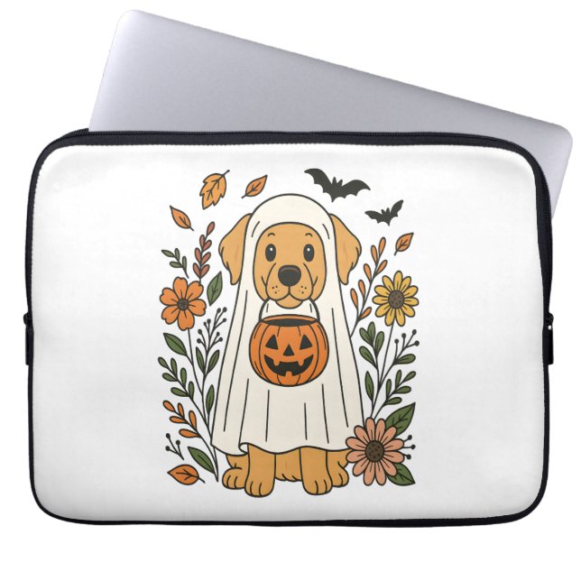 Capa Para Notebook Flores de Ouro de Halloween (Frente)