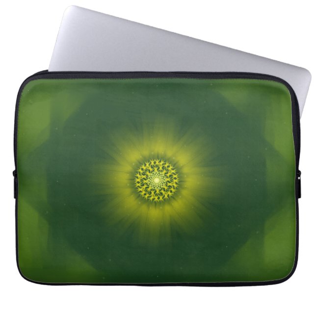 Capa Para Notebook Flores de Pó de Ouro – Fractal Botânico (Frente)