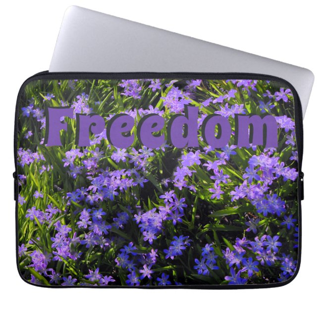 Capa Para Notebook Flores de primavera da Pilha Azul Liberdade (Frente)