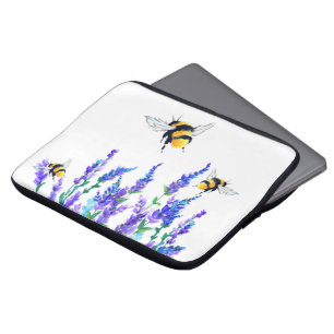 Capa Para Notebook Flores de primavera e Abelhas Flores - Desenho