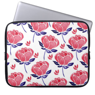 Capa Para Notebook Flores de primavera, padrão sem costura de aquarel