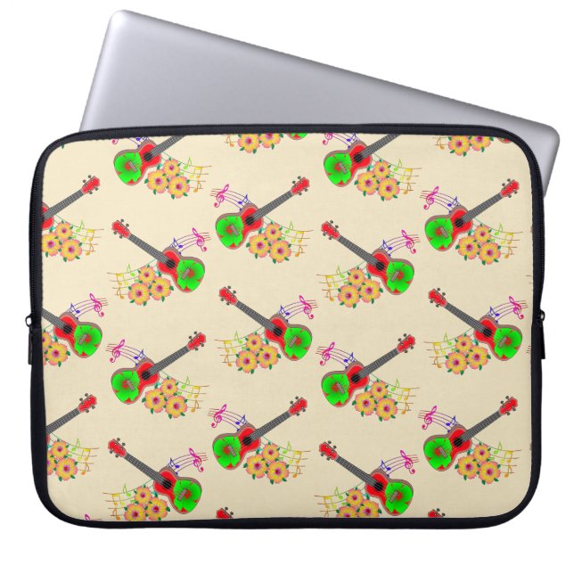 Capa Para Notebook Flores de Ukulele Hibiscus Havaianos (Frente)