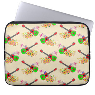 Capa Para Notebook Flores de Ukulele Hibiscus Havaianos