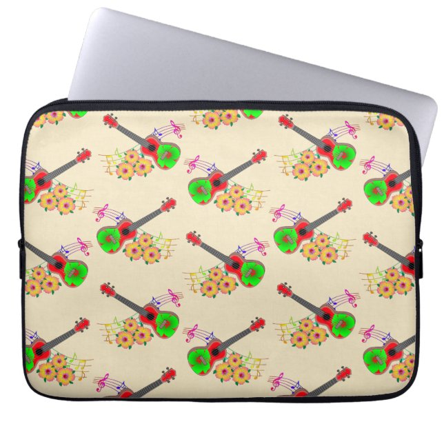 Capa Para Notebook Flores de Ukulele Hibiscus Havaianos (Frente)