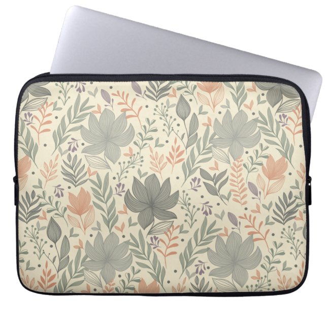 Capa Para Notebook Flores Desenhadas à Mão (Frente)