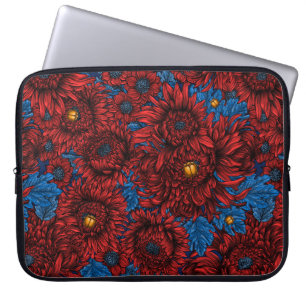 Capa Para Notebook Flores e besouros rola-rosa