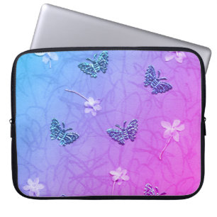 Capa Para Notebook Flores e Borboletas