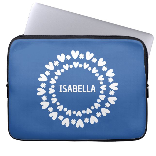 Capa Para Notebook Flores E Corações (Frente)