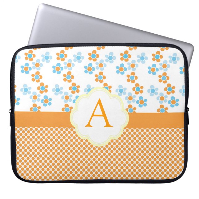 Capa Para Notebook Flores e monogramas de pontos solares de Verão, in (Frente)