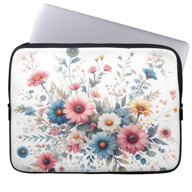Capa Para Notebook Flores Elegantes em Flor (Frente)