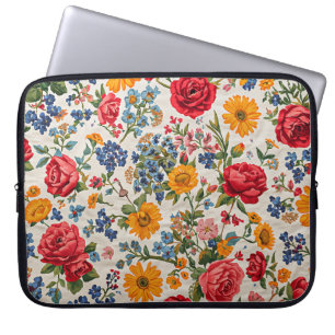 Capa Para Notebook Flores em toda parte, design colorido,