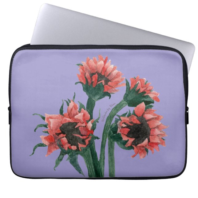 Capa Para Notebook Flores em um Vaso Aquarela (Frente)