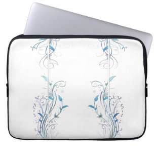 Capa Para Notebook Flores em Vines Azul