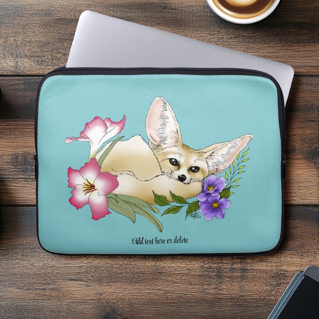 Capa Para Notebook Flores Fennec Fox Cute (Criador carregado)