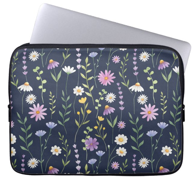 Capa Para Notebook Flores Florais De Padrões De Superfície Da Moda (Frente)