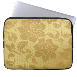 Capa Para Notebook Flores Florais Elegante do Ouro Dourado Honeycomb