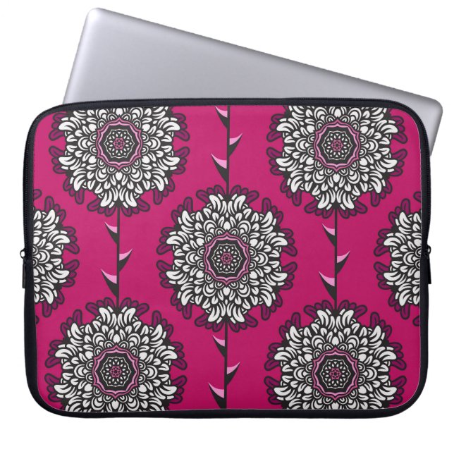 Capa Para Notebook Flores Gráficas Florais Sem Semente Rosa (Frente)