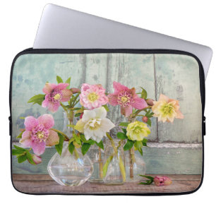 Capa Para Notebook Flores Hellebores em Vases