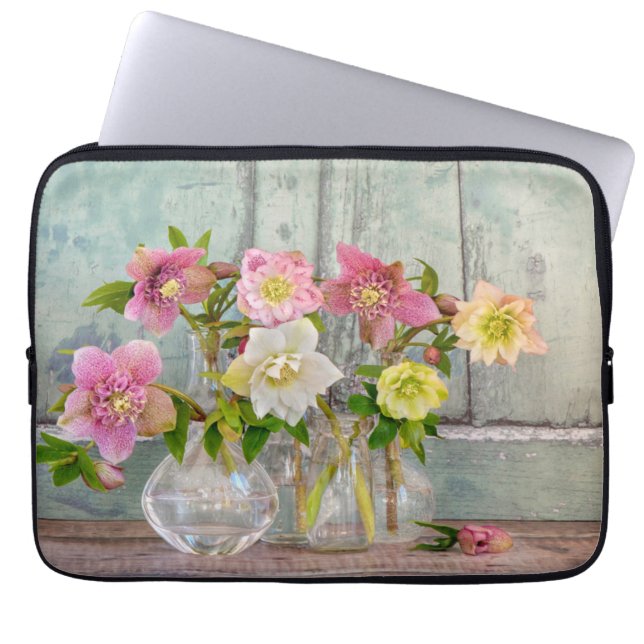 Capa Para Notebook Flores | Hellebores em Vases (Frente)