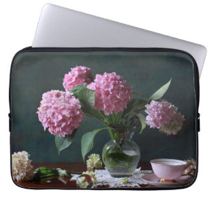 Capa Para Notebook Flores Hydrangeas em Vase