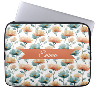 Capa Para Notebook Flores Laranja Primavera Personalizadas Vintage