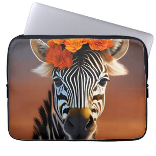 Capa Para Notebook Flores Laranja vestidas De Zebra Cuta