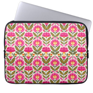 Capa Para Notebook Flores Mexicanas Talavera Rosa Retro Botânica