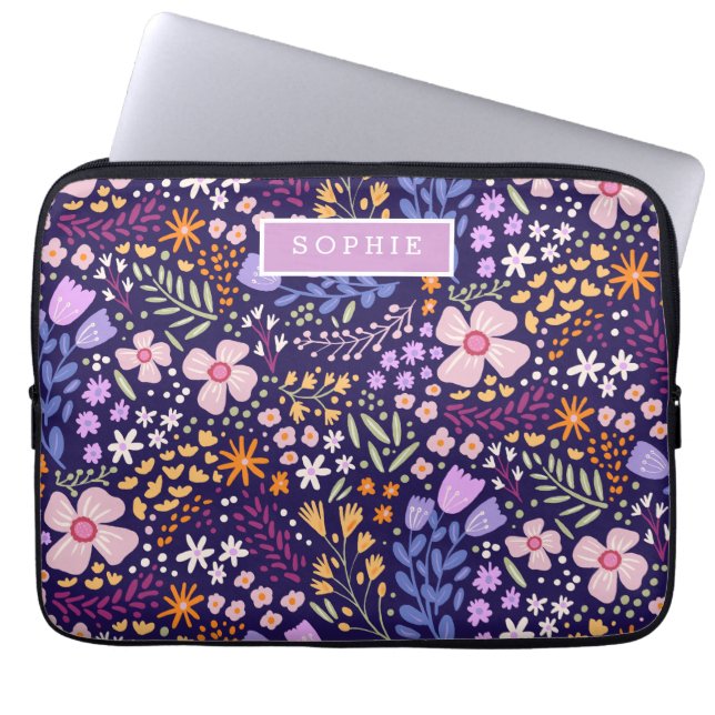 Capa Para Notebook Flores Modernas Flores Silvestres Feminino Elegant (Frente)