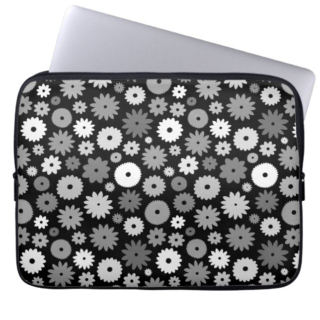 Capa Para Notebook Flores Monocromáticas Repetem Padrão (Frente)