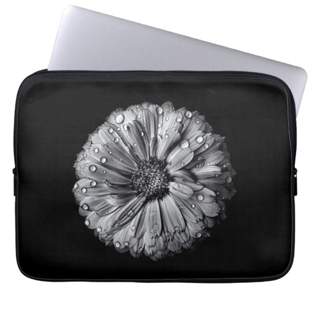 Capa Para Notebook Flores Pretas E Brancas 10 (Frente)