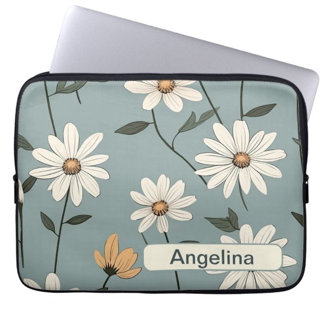 Capa Para Notebook Flores Retro 7 bolsas de laptop (Frente)