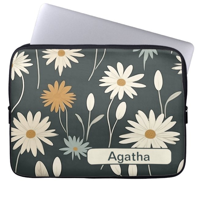 Capa Para Notebook Flores Retro 9 bolsas de laptop (Frente)