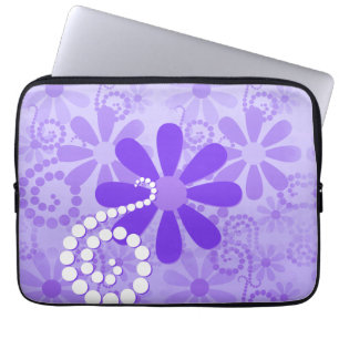 Capa Para Notebook Flores retros florais roxas femininos