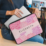 Capa Para Notebook Flores Rosa Dahlia, Padrão De Flores, Seu Nome<br><div class="desc">Padrão elegante,  na moda e sofisticado com flores cor-de-rosa Dahlia. Presente moderno e moderno,  perfeito para o amante floral de design na sua vida. Personalize adicionando o seu nome,  apelido,  monograma ou iniciais.</div>