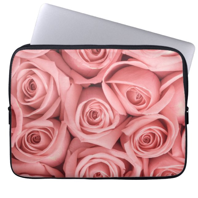 Capa Para Notebook Flores | Rosas rosadas (Frente)